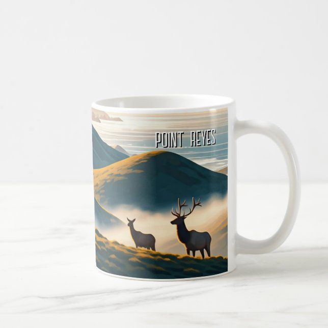 Misty Point Reyes National Seashore Elk Kaffemugg (Höger)