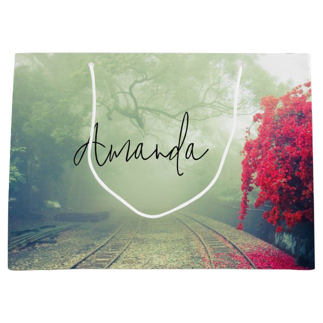 Misty Railroad Tracks Scenia Photo Birthday (Framsidan)