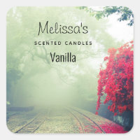 Misty Railroad Tracks Scenia Photo Candle Biz