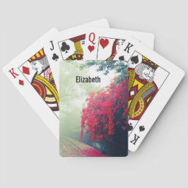 Misty Railroad Tracks Scenia Photo Casinokort