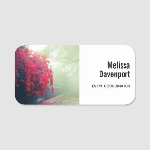 Misty Railroad Tracks Scenia Photo Namnbricka