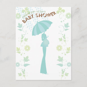 Misty Rain Baby Shower-vykort för inbjudningar