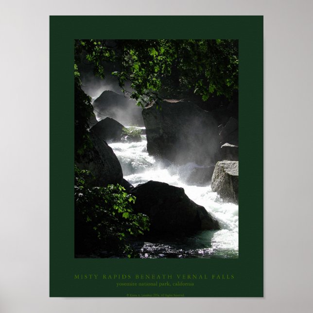Misty Rapids under Vernal Falls Poster (Framsidan)