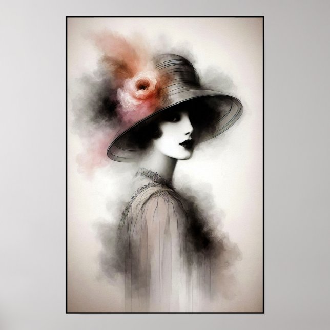 Misty Retro Portrait of Elegance Poster (Framsidan)