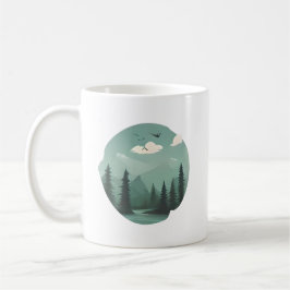 Misty River Valley: En resa genom naturen Kaffemugg