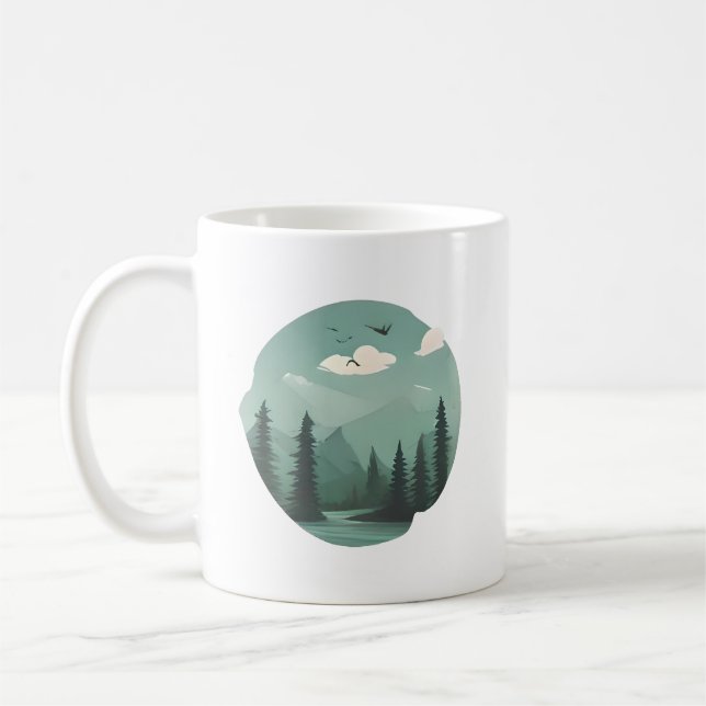 Misty River Valley: En resa genom naturen Kaffemugg (Vänster)
