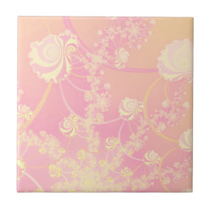 Misty Ro Pastellns Rosa Fractalblomma Kakelplatta