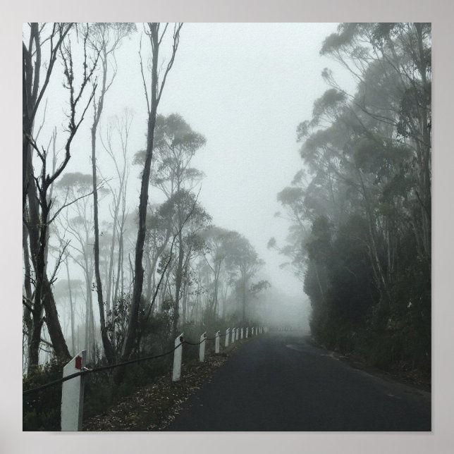 Misty road up kunanyi/Mt Wellington Tasmania Poster (Framsidan)