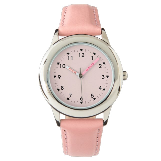 Misty Rose Hearts Flickor Armbandsur (Framsida)