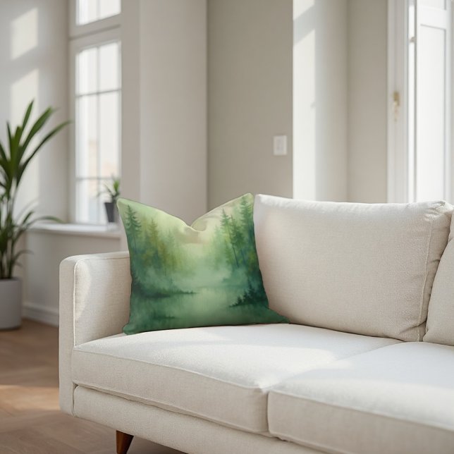Misty Sage Abstrakt - Organiskt Modern Kudde (Cozy Misty Sage Abstract Pillow: Ethereal & Tranquil Home Accent.)