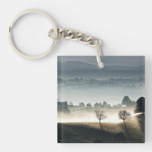 Misty Schweiz Landscape Landskap
