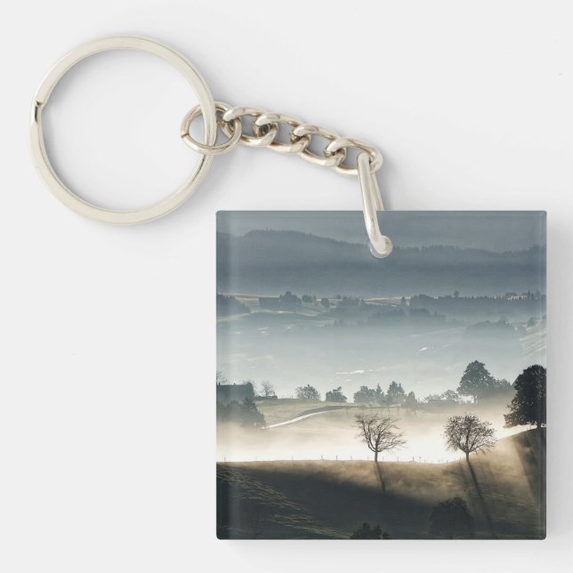Misty Schweiz Landscape Landskap (Framsidan)
