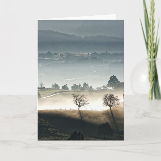 Misty Schweiz Landscape Landskap Kort (Framsida)