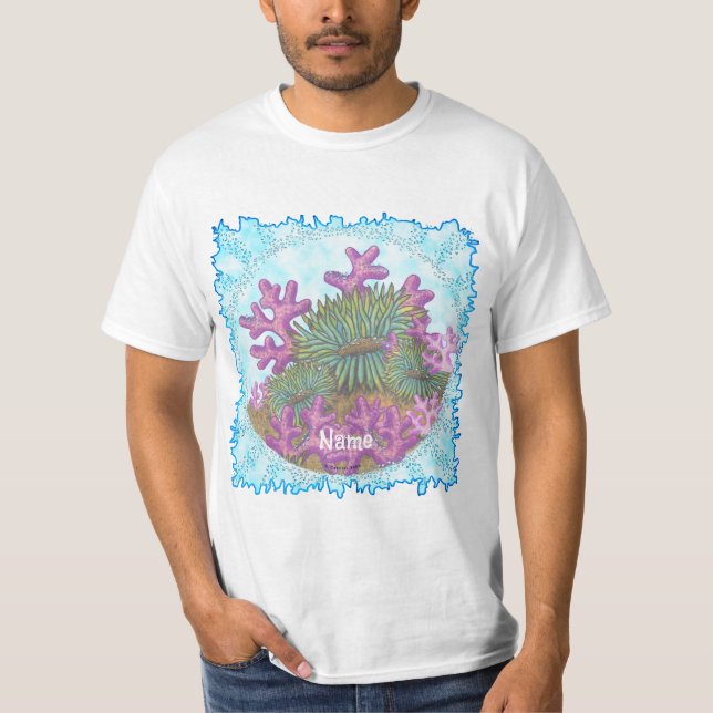 Misty Sea Coral seashells  T Shirt (Framsida)