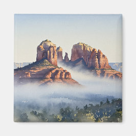 Misty Sedona Arizona Travel Cathedral Sten Magnet