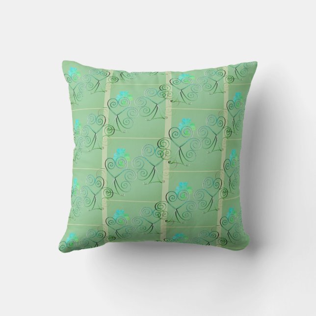 Misty Shamrock Squares Dekorativ kudde (Baksida)
