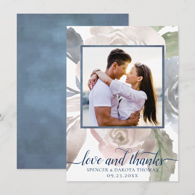 Misty Sjö | Foto på mjuk Blommigt med dammhud Tack Kort (Fram/baksida)