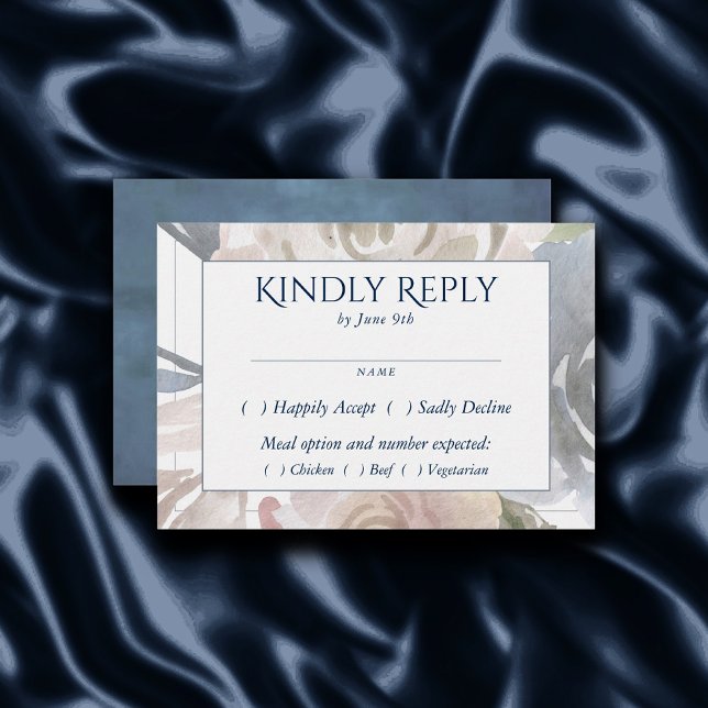 Misty Sjö | Loely Soft Dusty Hued Blommigt Entree OSA Kort (Skapare uppladdad)