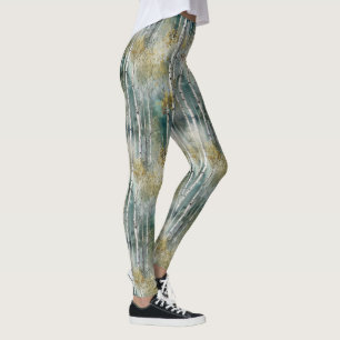 Misty-skogen av ändlösa fågelarter Träd Dreamscape Leggings