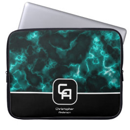 Misty Smoke Monogram Aqua Laptop Fodral