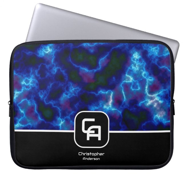 Misty Smoke Monogram Blue Laptop Fodral (Framsidan)