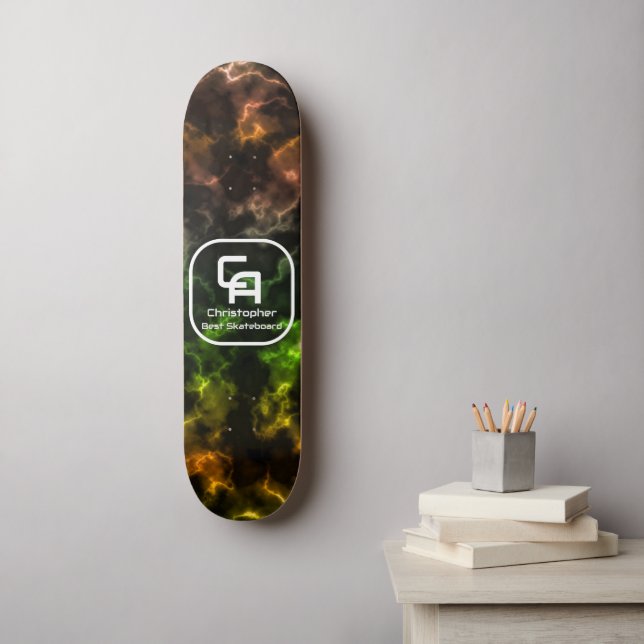 Misty Smoke Monogram-Multifärgader Mini Skateboard Bräda 18,5 Cm (Väggkonst)