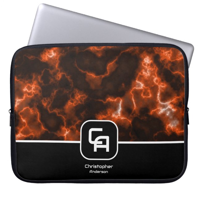 Misty Smoke Monogram-Orange Laptop Fodral (Framsidan)