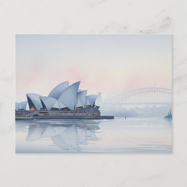 Misty Sydney Opera House Australien Vykort (Framsida)