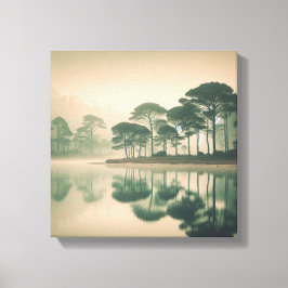 Misty Tranquil Lake View – Canvas Wall Art