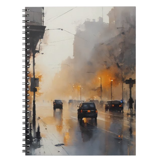 Misty Urban Evening Anteckningsbok (Framsidan)
