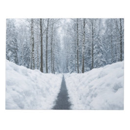 Misty Winter Forest Path Winter Landscape Anteckningsblock