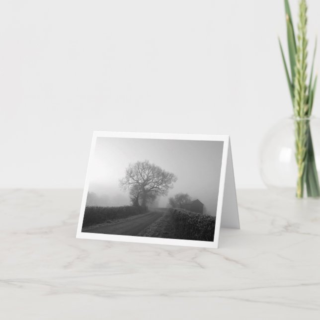 Misty Winter Morgon: Cheshire, England Kort (Framsida)