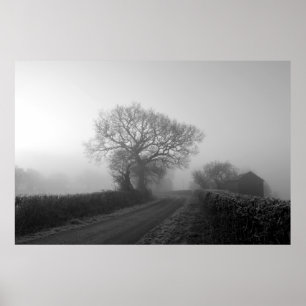 Misty Winter Morgon: Cheshire, England Poster