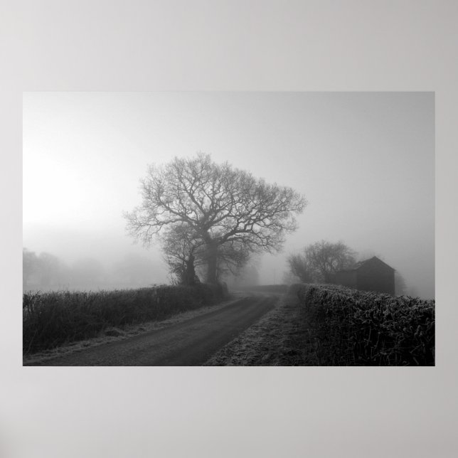 Misty Winter Morgon: Cheshire, England Poster (Framsidan)
