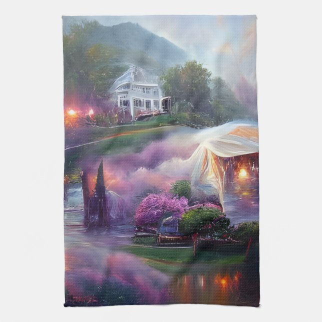 Misty Wisteria House på Backe Kökshandduk (Vertikal)