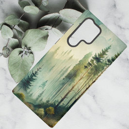 Misty Woodland Evergreen Forest