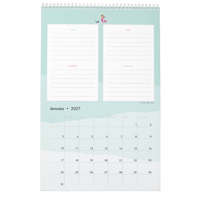 Mistyqe sjöjungfruPlanner Kalender (Jan 2027)
