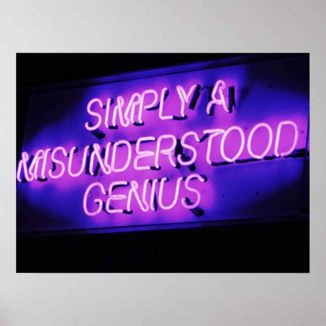 MISUNDERSTOOD GENIUS ROSA OCH SVART POSTER (Framsidan)
