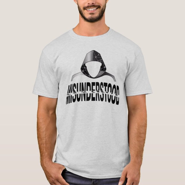 Misunderstood Glitch Hoodie Phantom T Shirt (Framsida)