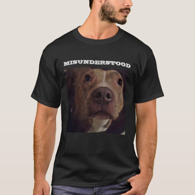 MISUNDERSTOOD PIT BULL DOG T SHIRT (Framsida)