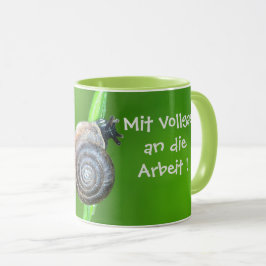 Mit Schnecke vollgas zur Arbeit Mugg