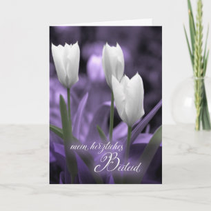 Mit Sympathie German Language Sympathy WhiteTulips Kort