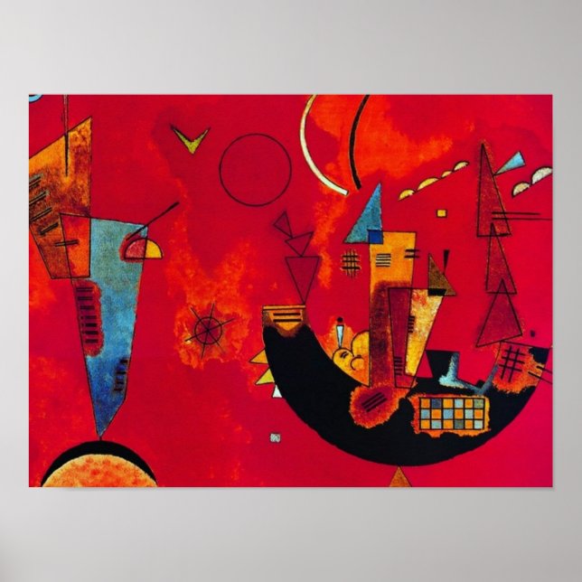 Mit und Gegen, 1929 av Wassily Kandinsky Poster (Framsidan)