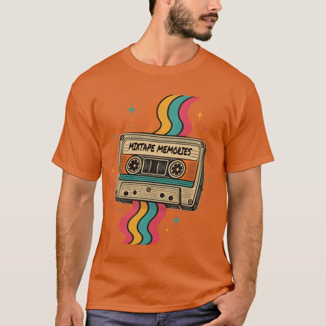 Mitape Memories Retro Kassettdesign vän T Shirt (Framsida)