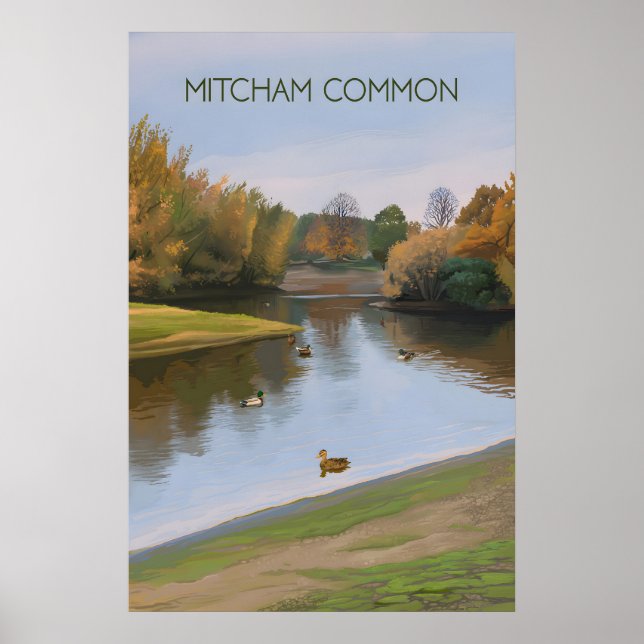Mitcham Common London Resemålning Poster (Framsidan)