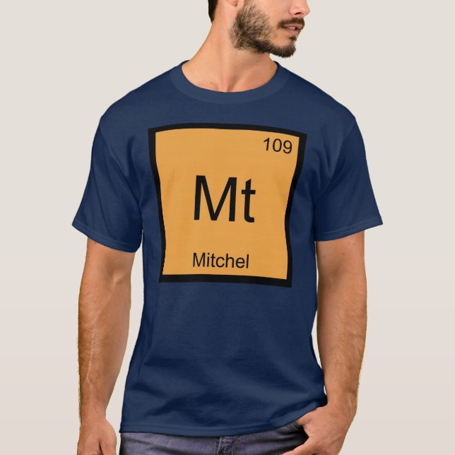 Mitchel Namn Kemiskt Element Periodiska Systemet T-shirt (Framsida)