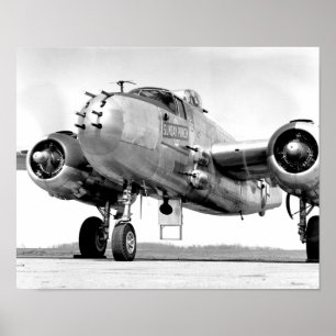 Mitchell B-25 Bomber - Söndag Slår - WW2 1945 Poster