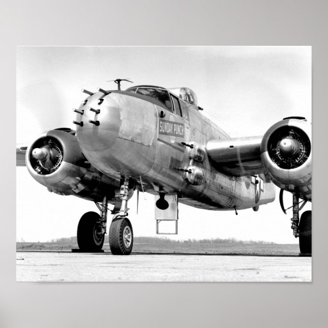 Mitchell B-25 Bomber - Söndag Slår - WW2 1945 Poster (Framsidan)