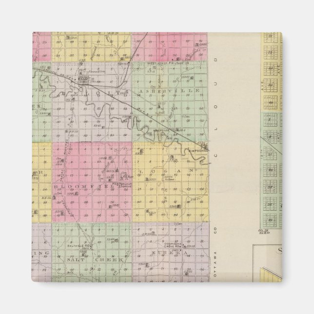 Mitchell County, Cawker City, Simpson, Kansas Magnet (Framsidan)
