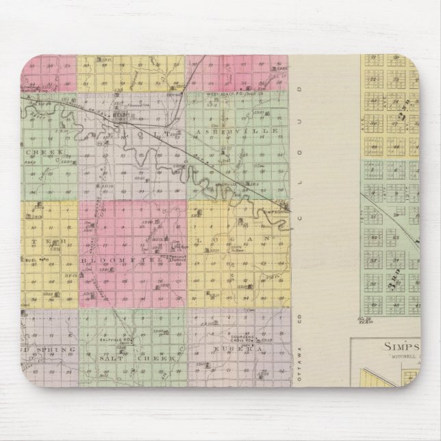 Mitchell County, Cawker City, Simpson, Kansas Musmatta (Framsidan)